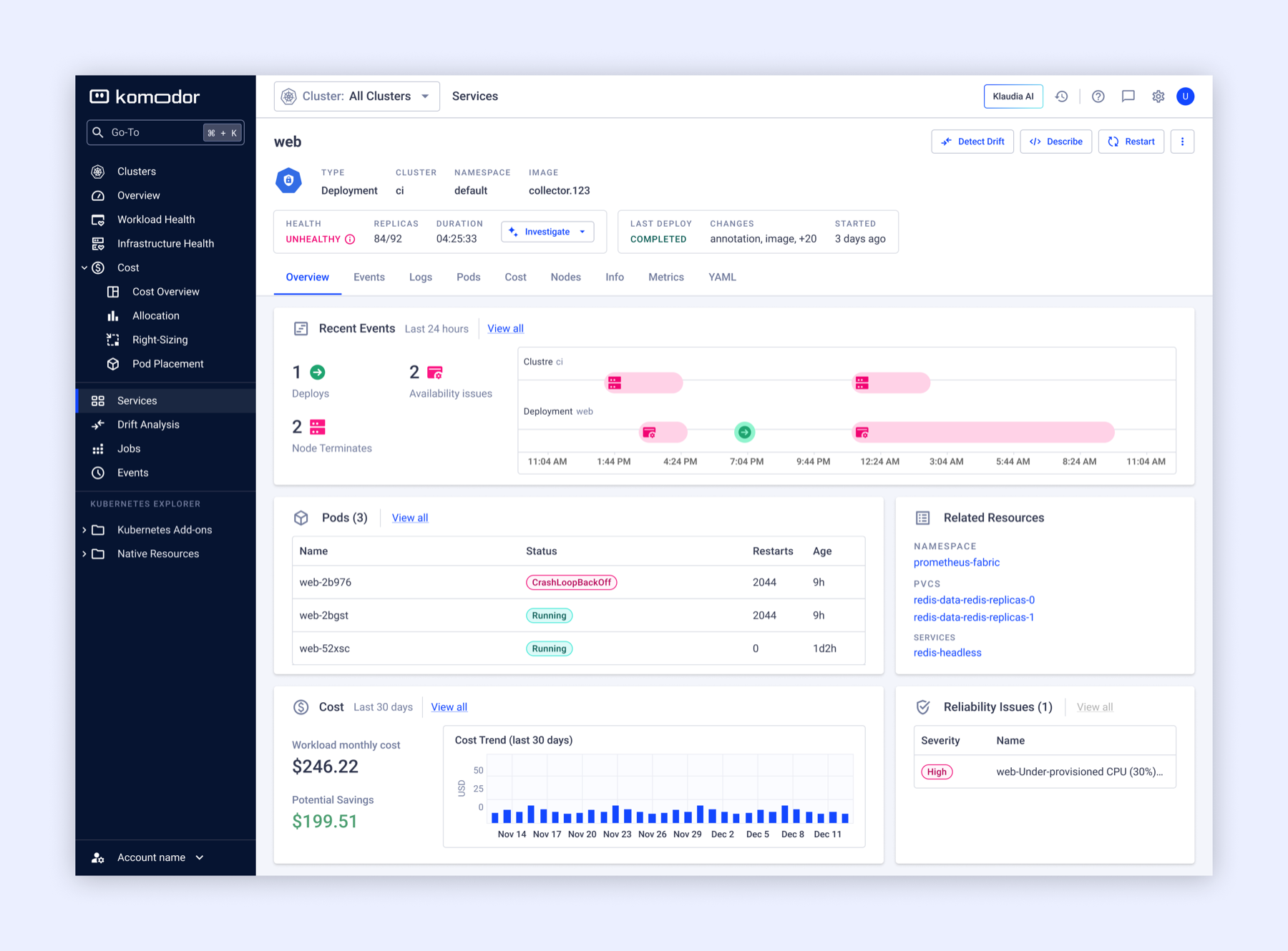 The final, shipped Overview tab